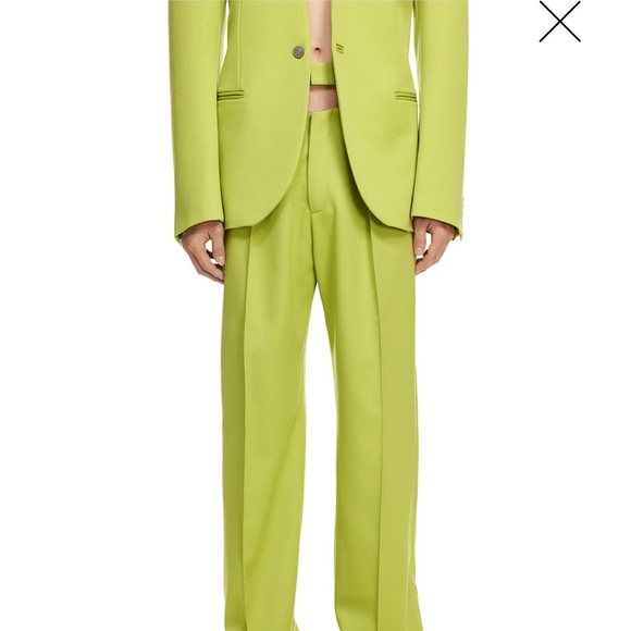 Thierry Mugler & H&M Men’s GREEN WOOL CUT OUT PANTS US32R EU46R New & Authentic